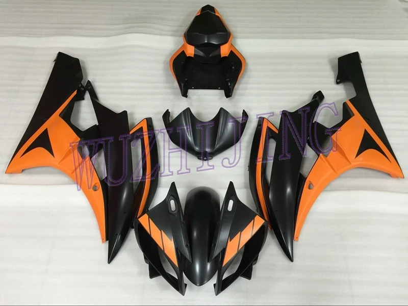 Комплекты обтекателей YZF R6 2007 Пластиковые обтекатели 06 черный желтый кузов YZFR6 2006