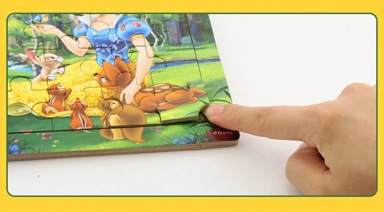 Disney 9 шт/16 шт Белоснежка/София/Микки Минни/замороженная Романтика деревянная коробка головоломка 2-3-4-5 лет детская головоломка