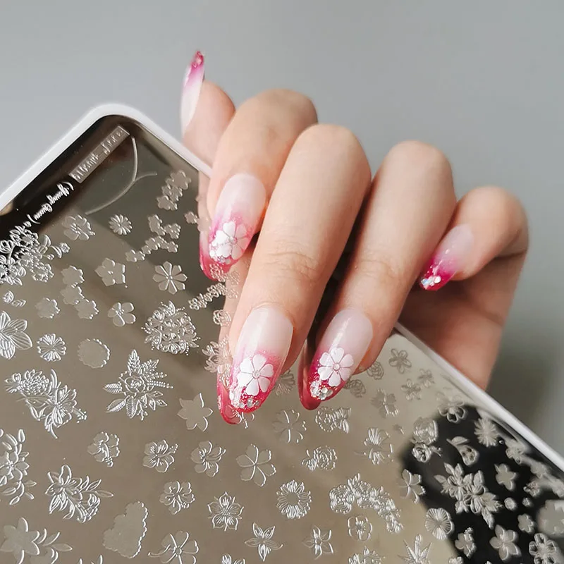 

XMQ steel stamping plate nail art tools flowers image plates template zjoy plus 019