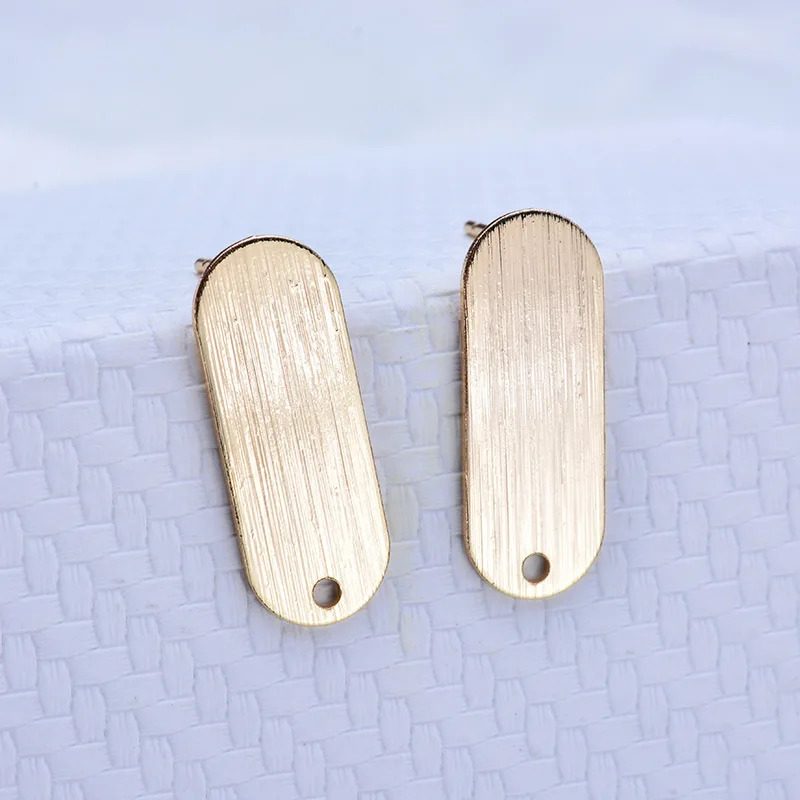 

Color Retention 18K True Gold Filled 21MM Oval With Ring Stud Earrings DIY Jewelry Making Findings Accessories
