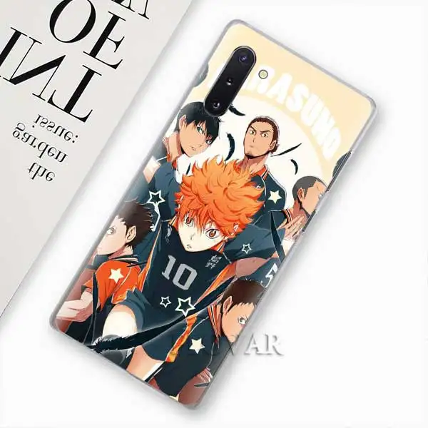 001 Аниме Haikyuu телефонные чехлы для samsung Galaxy Note 10 S10 плюс 5G S10e A30 A40 A50 A60 A70 M40 жесткий чехол - Цвет: 001