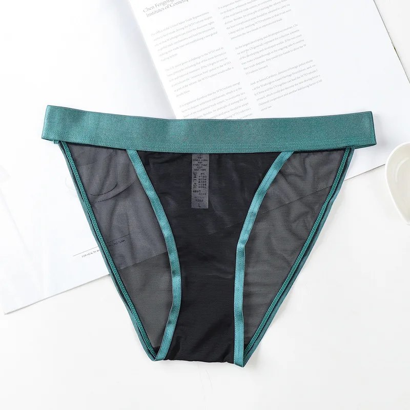 

Women 's Underwear Panties Sexy Cotton Crotch Briefs Shorts Transparent Traceless Mid Low Waist Mesh Nylon Lingerie 188