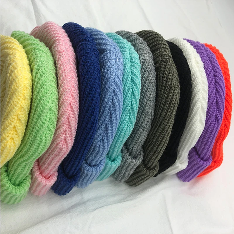 Новинка Сезон осень-зима Ins Цвет однотонный Большой ярлык с буквами вязаная шапка