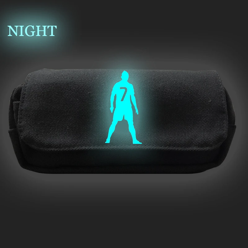

New Cristiano Ronaldo CR7 Luminous Pen Box Fashion Cute Kids Gifts Pencil Holder Students Boys Girls Makeup Bags