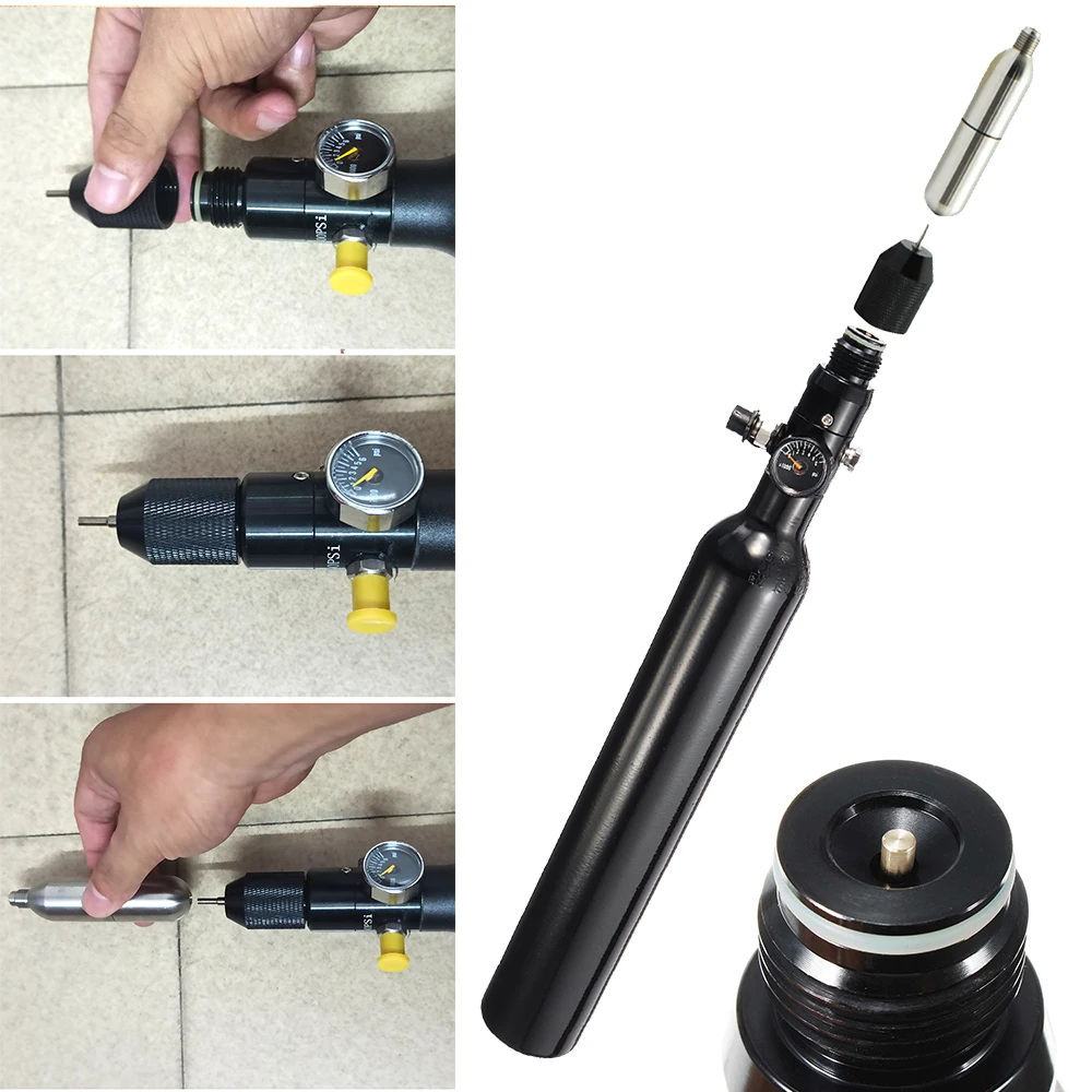 

0.38L High Pressure 4500psi Compressed Air Tank for Paintball PCP HPA Aluminum Bottle with Regulator Multiple Specifications