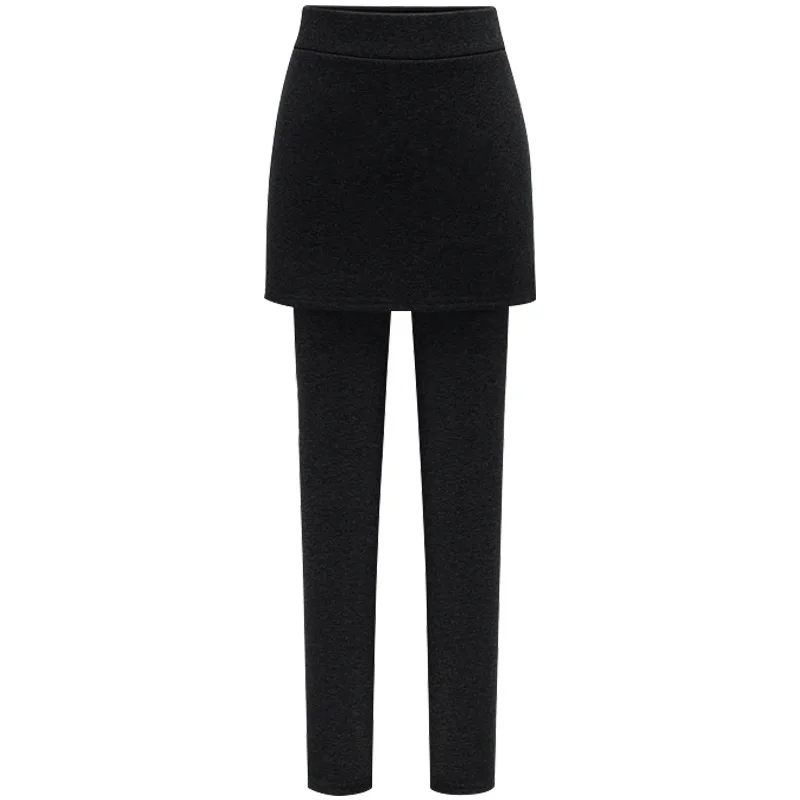 Женские fales 2 леггинсы и юбка поддельные два в один зимний плюс размер Высокая