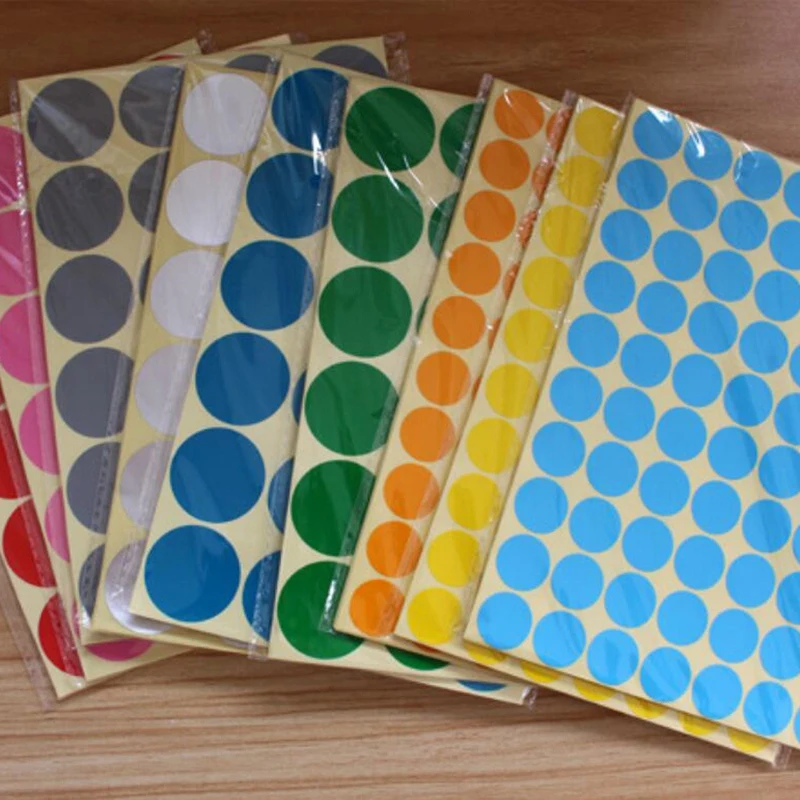 

10 Pack 19MM Colored Empty Paper Stickers for Essential Oil Bottle Caps and Labels Blank Round Circle Stickers