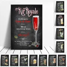 Винтажный постер на холсте с изображением белого вина, бокалов, фруктов, напитков, настенные художественные принты для ресторана, отеля, домашний декор