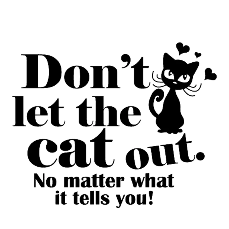 18 1*14 7 см чехлы Don't Let The Cat Out Предупреждение дома Стикеры веселый автомобиль окно
