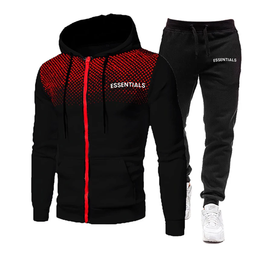 

Men Casual Tracksuit 2020 Autumn New Sets Sweatshirts Camo+Pants 2 Piece Men's Sportswear Hooded Sporting Suit Camouflage Zipper