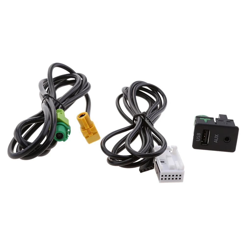 Автомобильный 2 в 1 USB AUX in входной кабель адаптера радио плеер интерфейс для VW