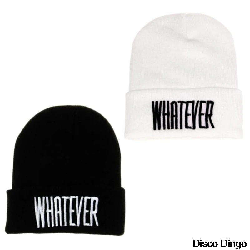 

New WHATEVER Embroidered Wool Hat Fashion Autumn And Winter Outdoor Wild Wool Hats Windproof Cold Warm Cap Couple Caps
