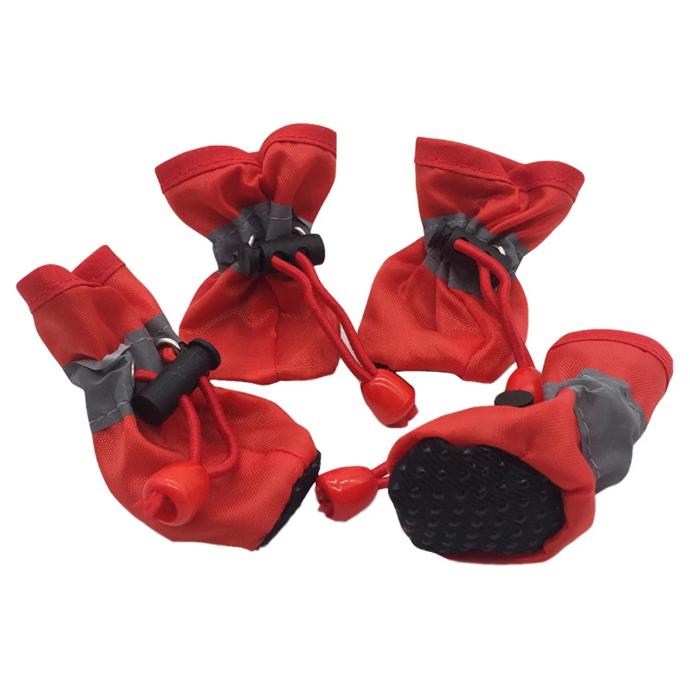 

Soft Dog Shoes 4Pcs Adjustable Drawstring Non-slip Rain Boots for Pet Dogs Puppy Cat BJStore