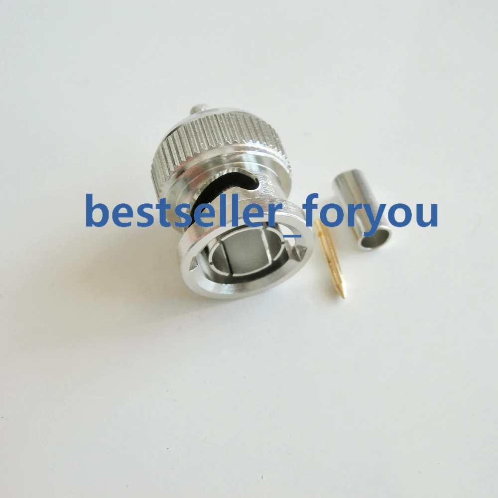 1Pcs 75oHM Connector BNC Male Plug Crimp For RG316 RG174 RG179 LMR100 Cable Straight Connector