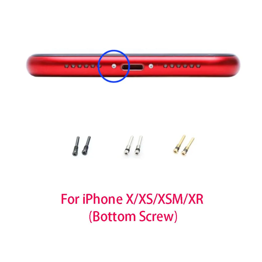 Нижний винт 2000 шт./лот для iPhone 5 5C 5S SE 6 6P 6S 6SP 7 7P 8 8P Plus X XS XR XSM Max 11 Pro с