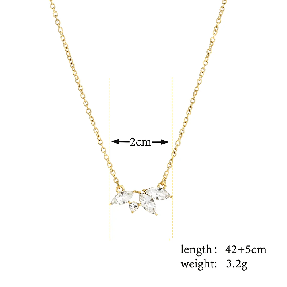 

Wholesale SPARKLING STONE Flower NECKLACE Stainless Steel Crystal Pendant Chain as Mother's Day Gift 10pcs/lot
