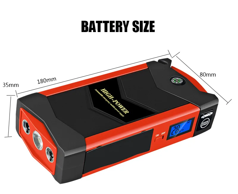 WINTUWAY новый автомобильный стартер 12 В 4USB портативный аккумулятор бустер зарядное