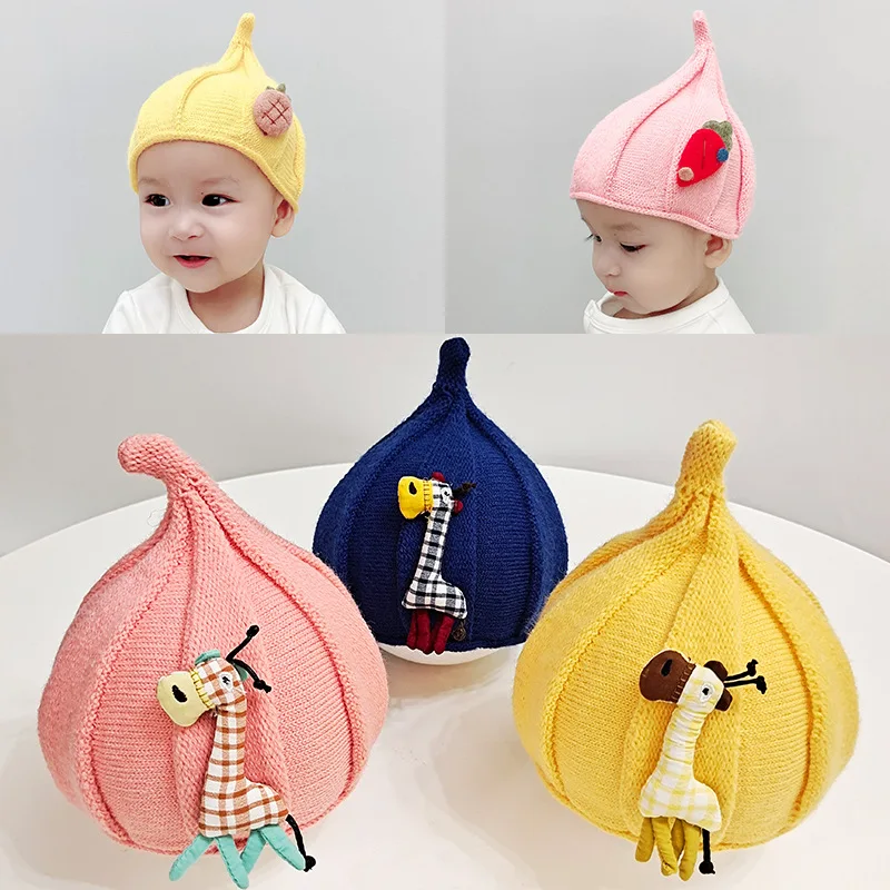 

Baby Cap Autumn and Winter Korean baby sweater Cap 3-12 months cute super cute warm watermelon cap