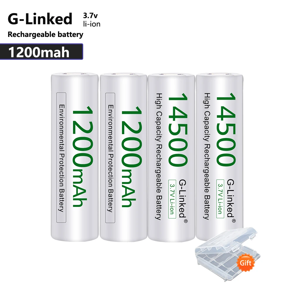 G линкд 14500 1200mAh 3 7 V литий ионный аккумулятор Перезаряжаемые батарейки АА Батарея
