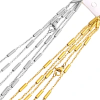 5pcslot width 1 5mm stainless steel gold satellite cable link with pipe chain necklace chains for diy jewelry findings making