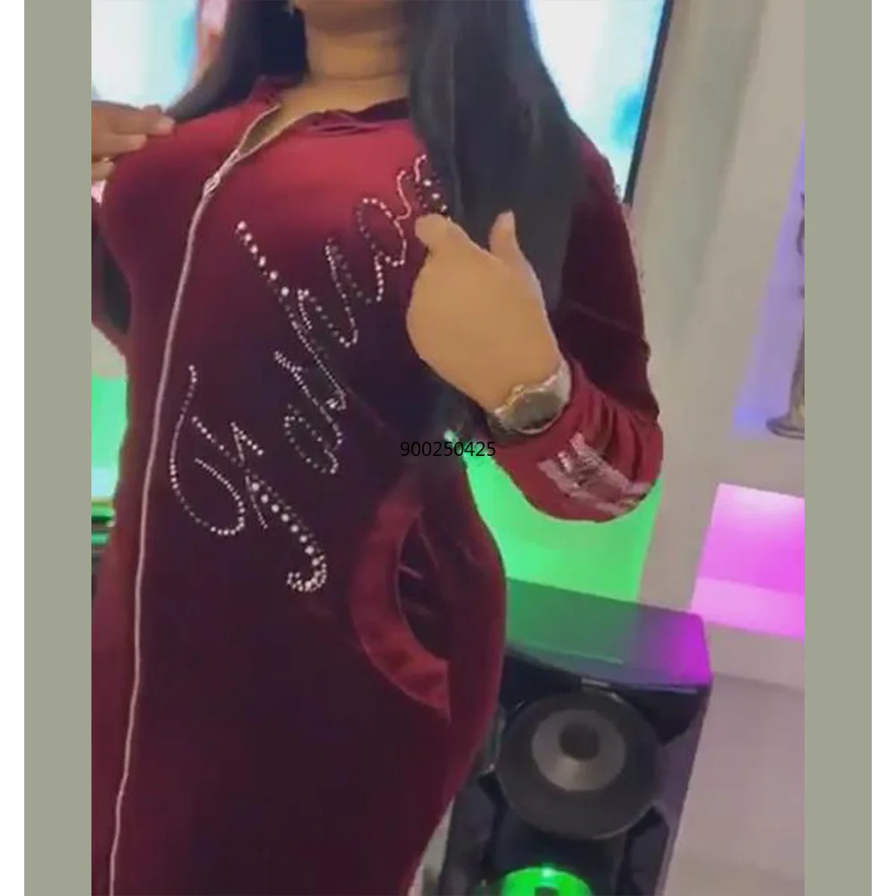 

2023 элегантные вечерние платья для женщин, Африканское эластичное бархатное платье макси Boubou, Африканское женское модное платье, женская од...