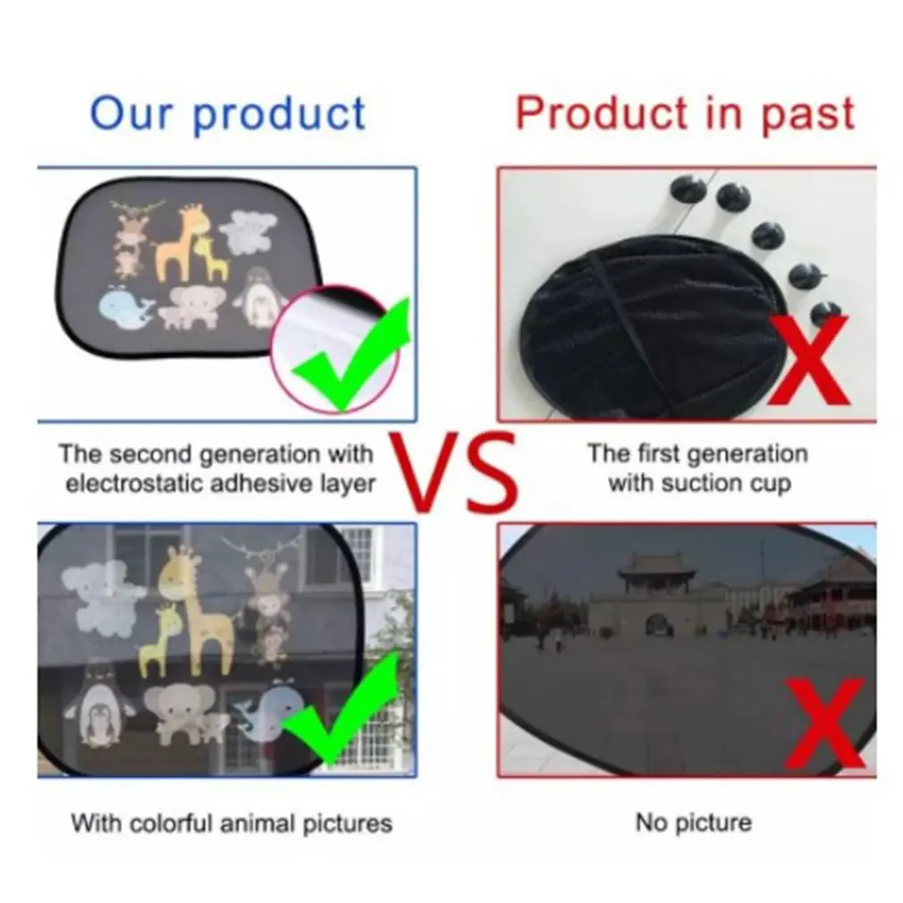 

Creative Design Car Sun Shades Car Window Shades for Rear and Side Window Car Heat Shield Protect Baby Window Shade Wholesale