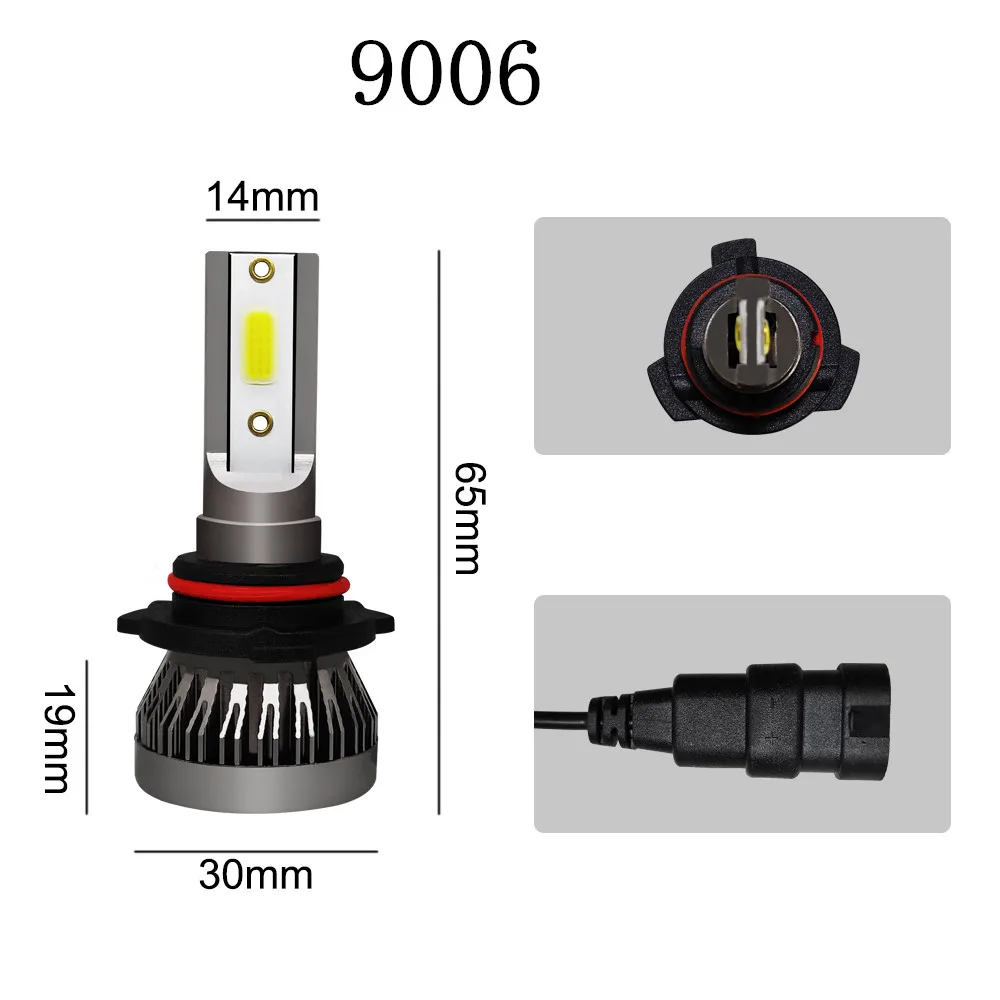 Mini1 2 шт./компл. автомобильных фар Светодиодные лампы 12v 36w h1 h4 h7 h11 9005 9006 9012 с 6000K холодный белый свет COB чип Автомобильный светильник лампочка