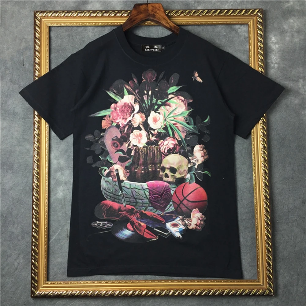 Футболка DUYOU с принтом черепа баскетбольной шины модная летняя повседневная
