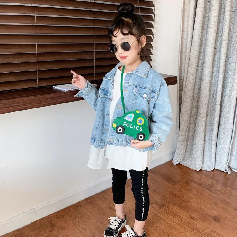 Cartoon Cars Boys Mini Shoulder Bag PU Leather Baby Kids Small Coin Purse Handbags Lovely Children Girls Small Crossbody Bags