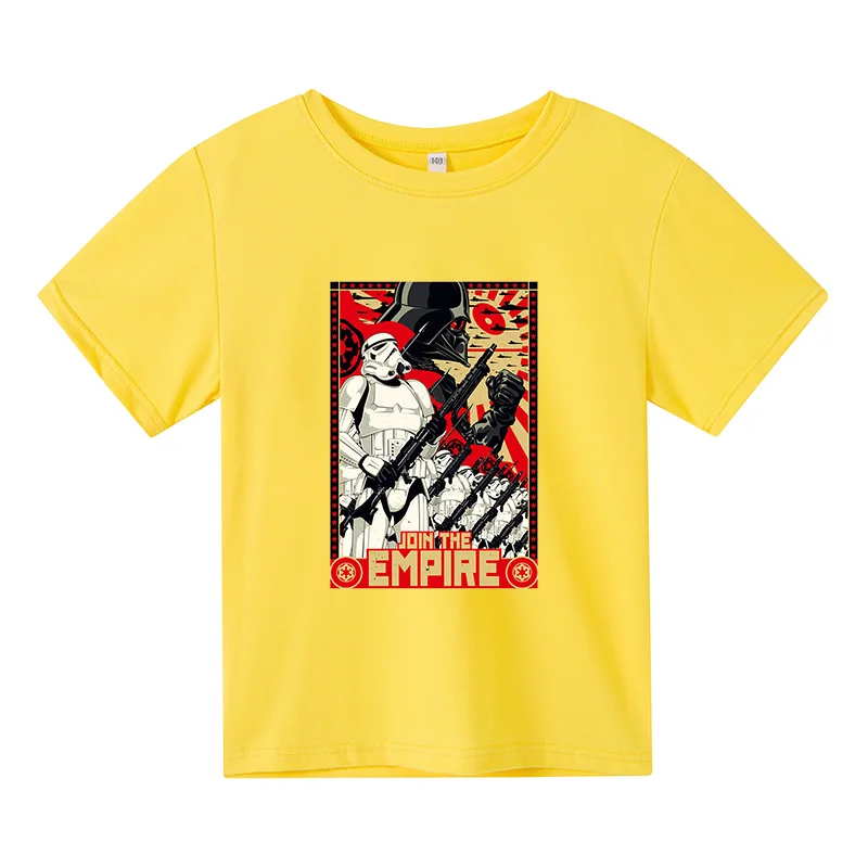 

Summer Fashion Popular Anime Clothes Phildren's Cotton T-Shirt Printed Tops Children's Clothing Boys And Girls Tshirts Yellow