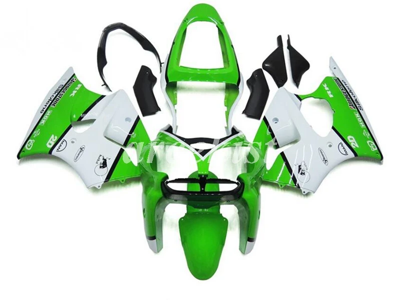 

Новый набор обтекателей для литья под давлением ABS, подходит для kawasaki Ninja ZX6R 2000 2001 2002 00 01 02 636, цвет зеленый/белый