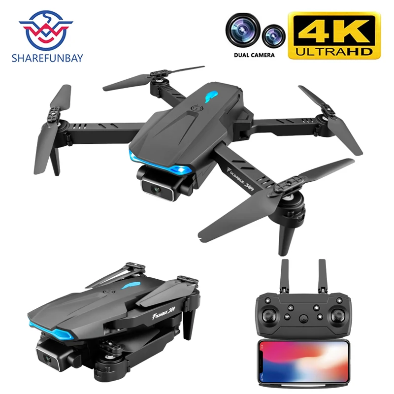 

2021 New S89 Pro Drone 4k HD Dual Camera Visual Positioning 1080P WiFi Fpv Dron Height Preservation Rc Quadcopter VS V4 Drone