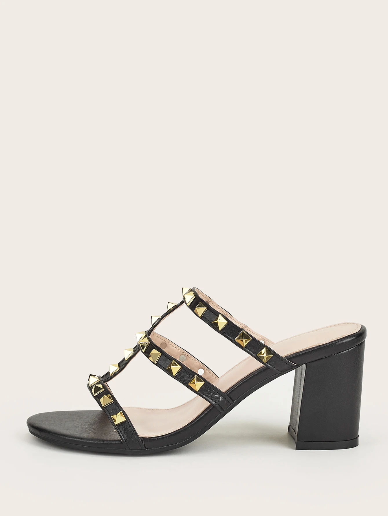 

New Summer Rivet Thick Heels Women Sandals Open Toe Roman Sandal Shoes