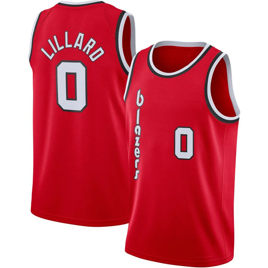 

2021 City Edition Embroidery Damian Lillard 0 Basketball Jerseys Carmelo Anthony Vest Clothing McCollum T Shirt Men Tank Tops