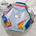 Женские осенние толстовки с капюшоном, верхняя одежда в Корейском стиле; Модная Толстовка для женщин Kawaii аниме джемпер размера плюс кофты пара