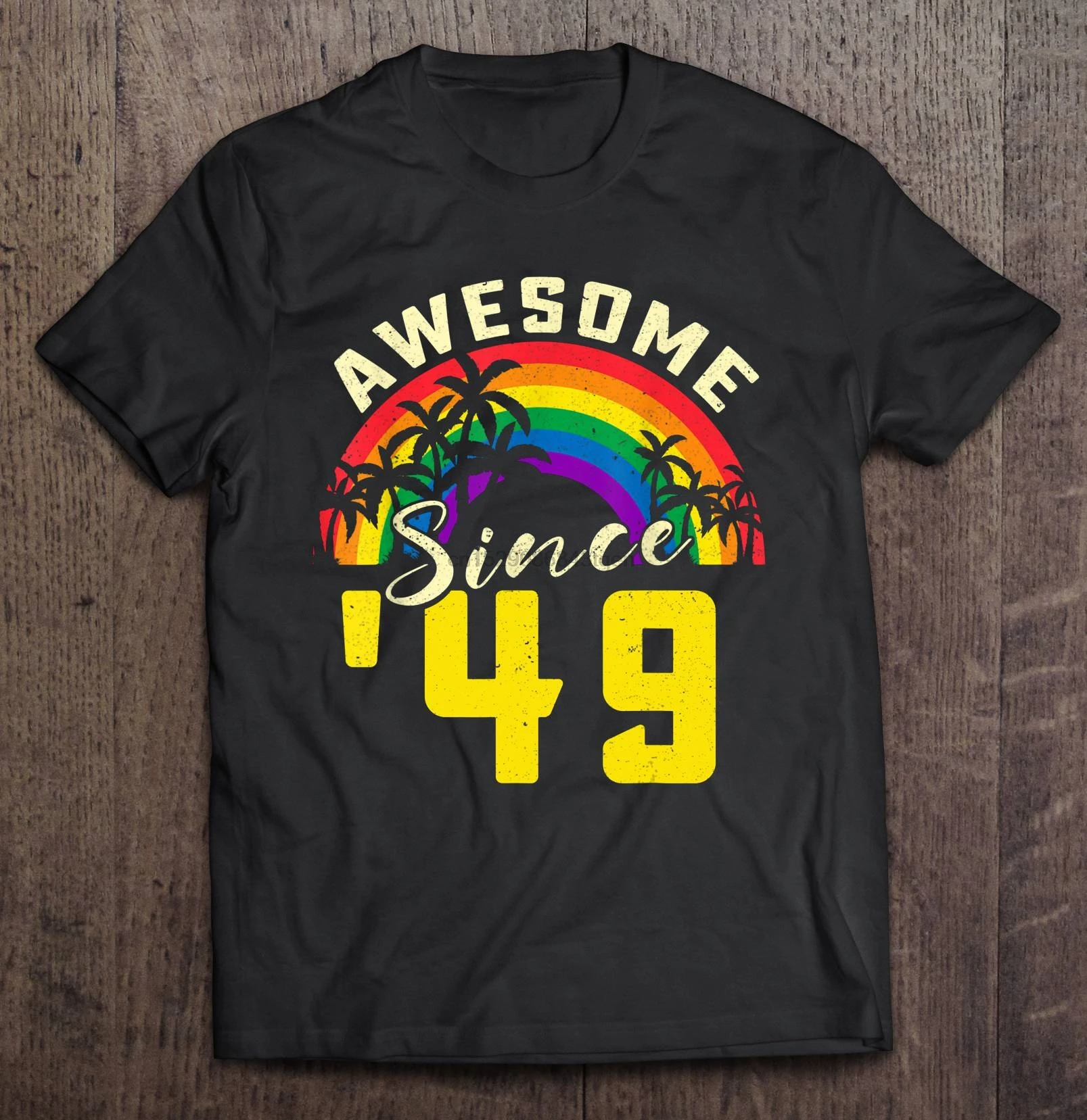 Men Funny T Shirt Fashion tshirt Awesome Since 49 Rainbow LGBT Pride Women t-shirt | Мужская одежда