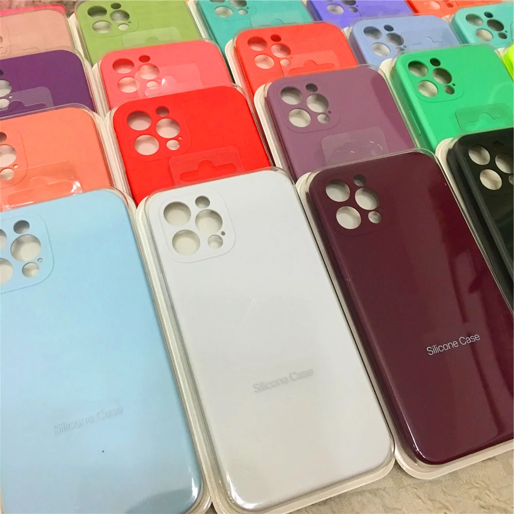 

Original Official Phone Cases For iPhone 11 Liquid Silicone Cases for iPhone 11 12 Pro Max 12 Mini Camera Protective Full Cover