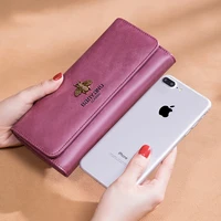 fashion new 2019 ladies genuine leather wallet women luxury hasp purse long vintage cow leather clutch phone wallets