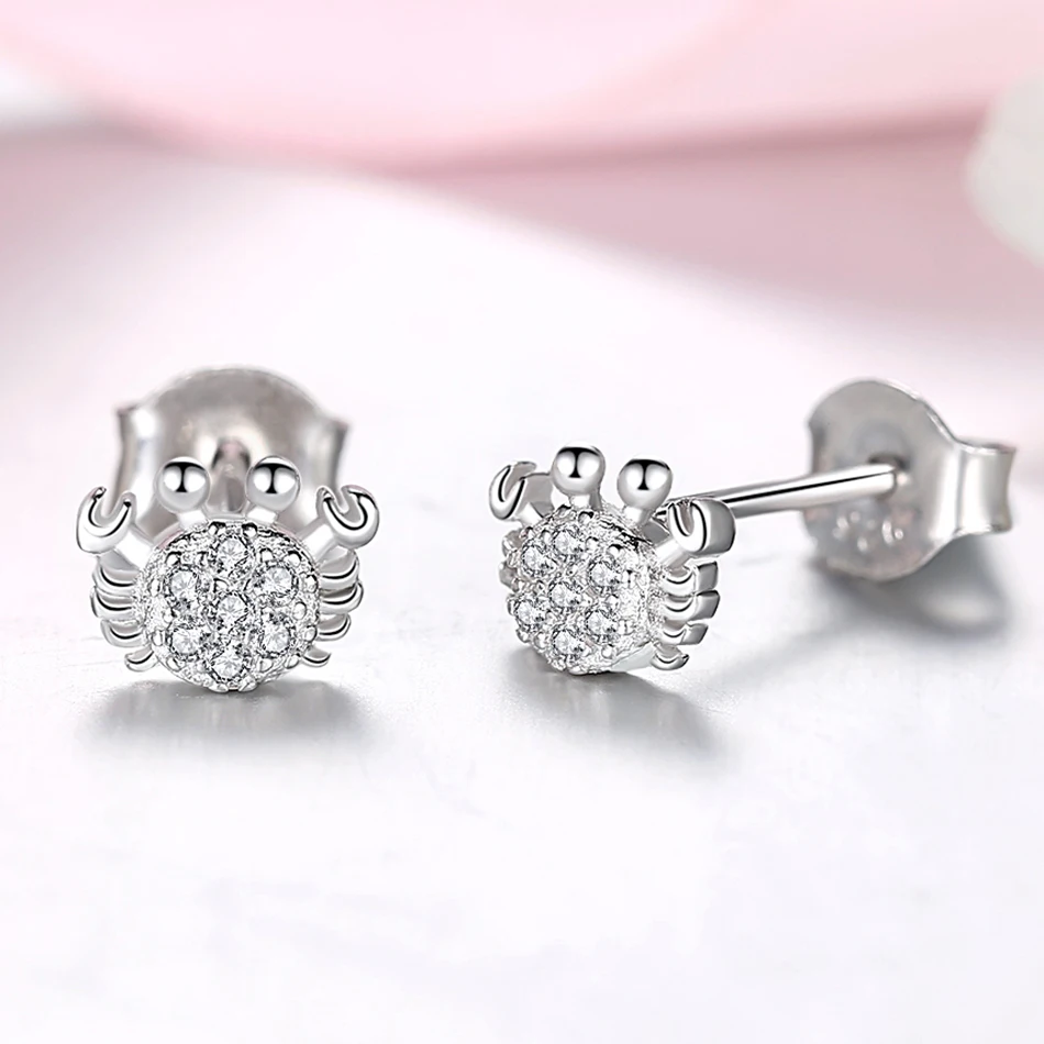 Женские серьги гвоздики из серебра 100% пробы с фианитом|Серьги-гвоздики| |