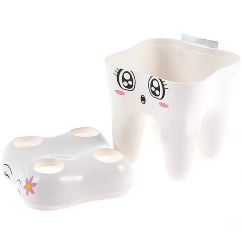 1 милый мультфильм 4 отверстия Модная стильная зубная щетка держатель Контейнер