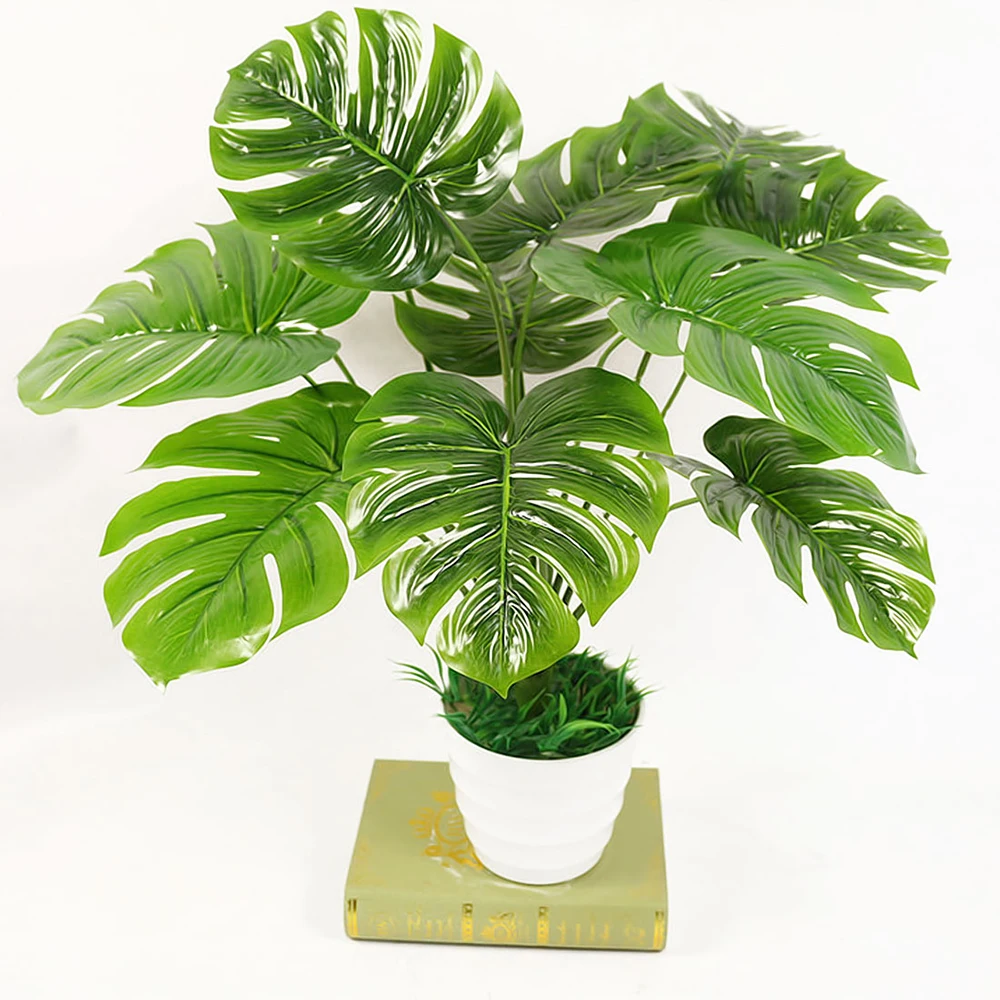 1 шт большой тропических монстера пальмовых листьев искусственные растения