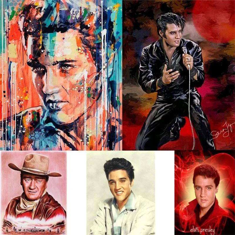 

5D DIY Art Diamond Painting Singer Elvis Pattern Diamond Mosaic Full Diamond Embroidery Kits Cross Stitch Room Wall Home Decor