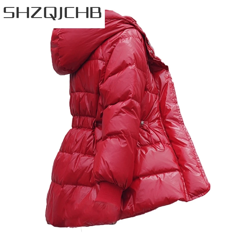 

JCGB 2021 Women's Down Jacket Korean Coat Female Winter Parkas 90% White Duck Down Jackets Hooded Fashion Mujeres Abrigos 41