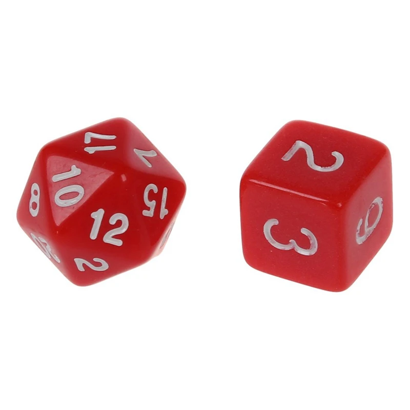 ELOS 14PCS кости D4 D20 для игр Подземелья и Драконы RPG D&D 7 шт. синий красный|Кубики| |