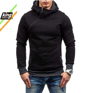 Осенние мужские толстовки, свитшоты, новый приталенный и плотный пуловер для мужчин, толстовка с капюшоном и Диагональной молнией