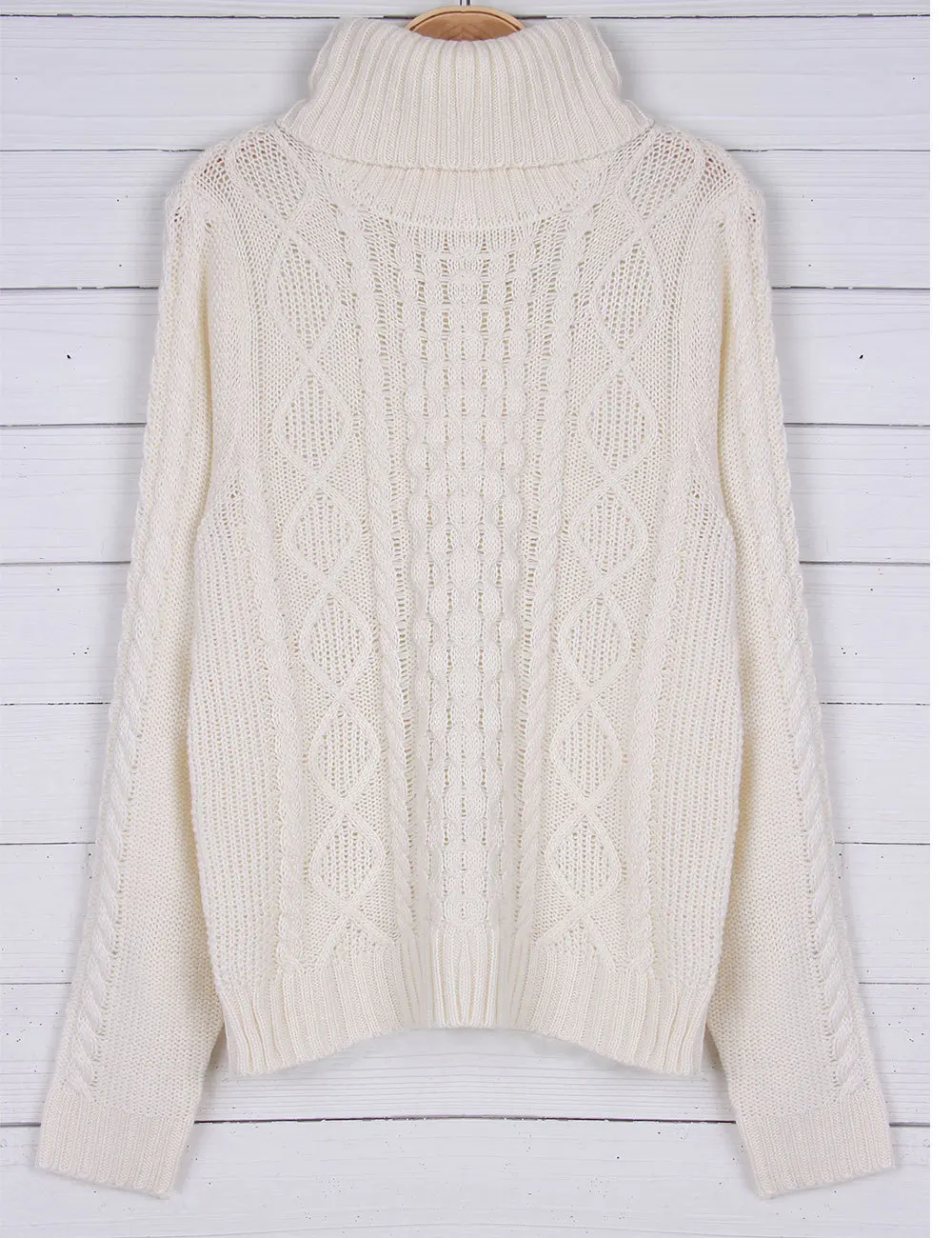 

Winter New Arrival Women High Collar Twist White Sweater Knitted Turtleneck Striped Ladies Tops Pullovers Casual Long Sleeve Hot