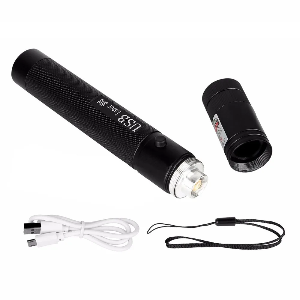 Зеленый лазерный прицел Красная лазерная USB зарядка 303 указка светильник 532nm 5 мВт