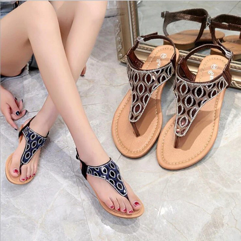 Лидер продаж летняя женская обувь 2020 модные сандалии с инкрустированными