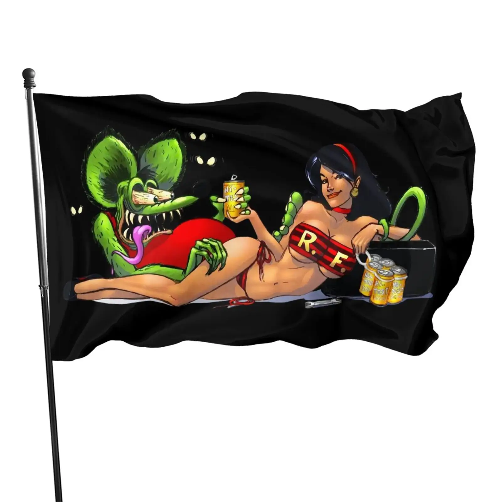 

90x150cm Rat Fink Flag with grommet outdoor and indoor banner flag custom
