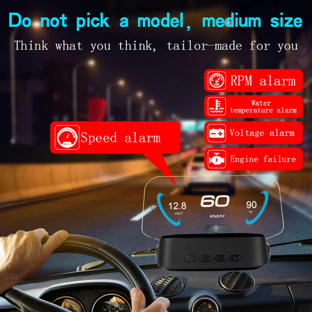 Новый автомобильный HUD Дисплей OBD + GPS Head Up дисплей Спидометр диагностический